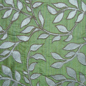 Green Leaf Embroidery Fabric India
