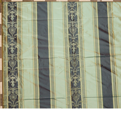 Beige silk with blue line blocks