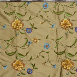 Colorful Embroidered Floral Fabric