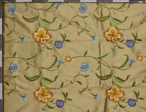 Colorful Embroidered Floral Fabric