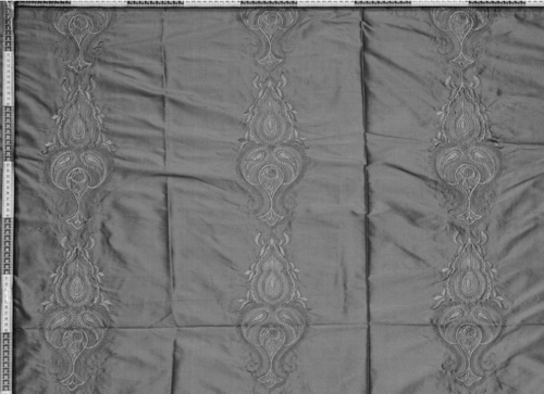 Cream silk fabric with squares