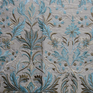 Beige floral jacquard silk cloth