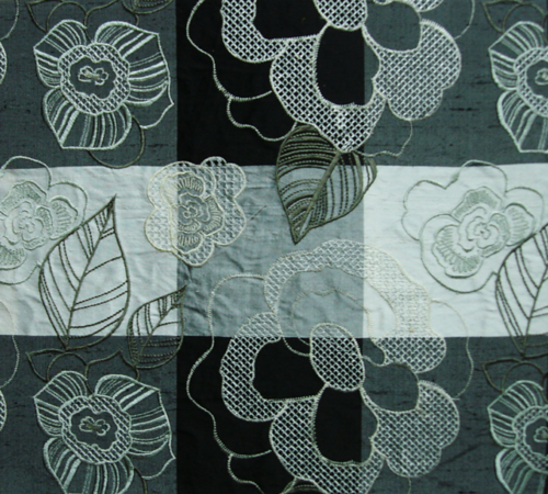 Black Floral Jacquard Fabric India