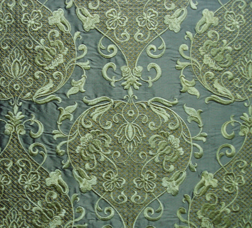 Ornate Green Brocade Fabric India