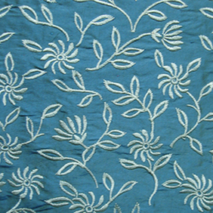 Blue Embroidered Floral Fabric India