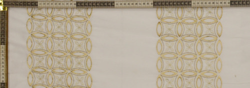 Geometric Embroidered Silk Fabric
