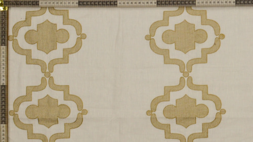 Linen Fabric with Subtle Floral Work