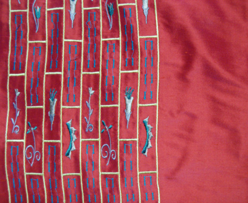 Ornate Border Design on Sheer Net