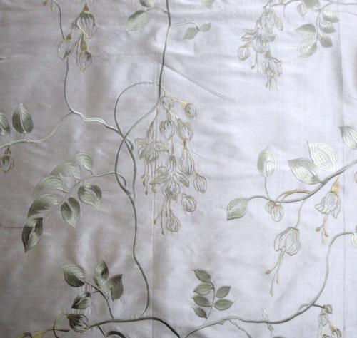 Silk Antung Fabric with Embroidery