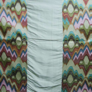 Mint panel with colorful ikat side
