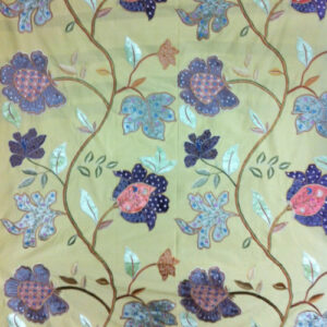 Floral Embroidered Silk Fabric