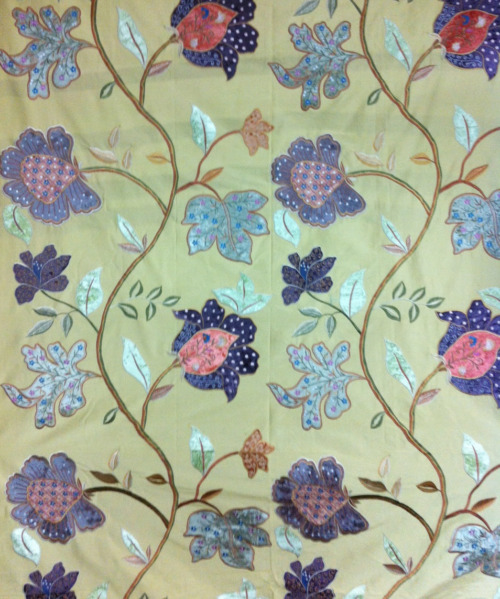 Floral Embroidered Silk Fabric