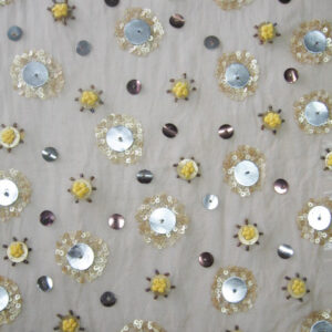 Botanical Thread Work on Silk Net