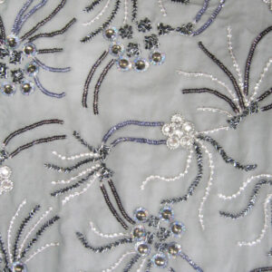 Gold Floral Embroidery on Net Fabric