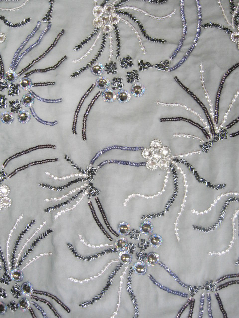 Gold Floral Embroidery on Net Fabric