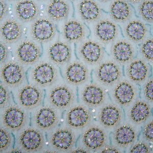 Silk Net with Stylized Leaf Design