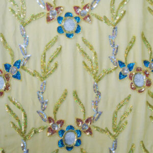 Silk Fabric with Ornate Floral Work