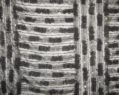 Hand Embroidered Blue Sequin Fabric
