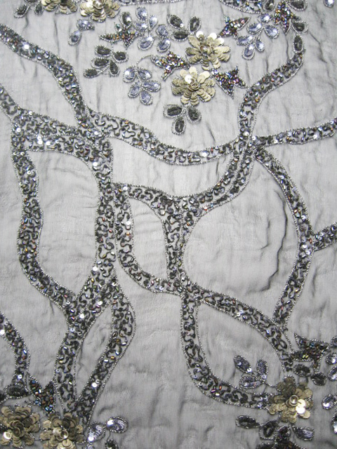Detailed Floral Work on Net Fabric