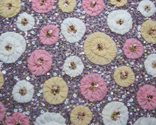 Leafy Embroidery Design on Net