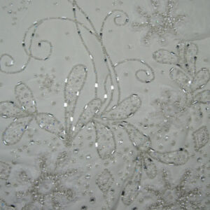 Sheer Fabric with Gold Work