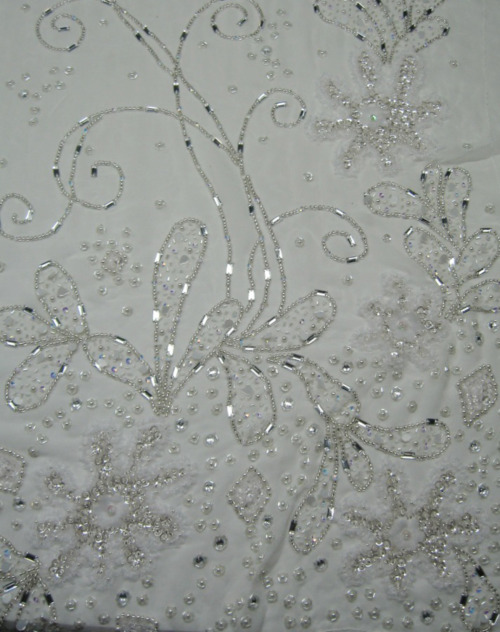 Sheer Fabric with Gold Work