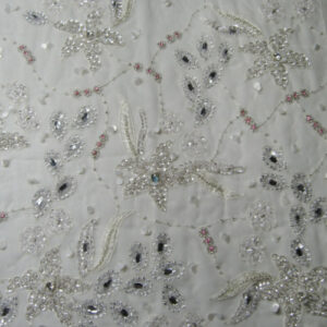 Soft Net Fabric with Floral Weave