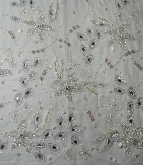 Soft Net Fabric with Floral Weave