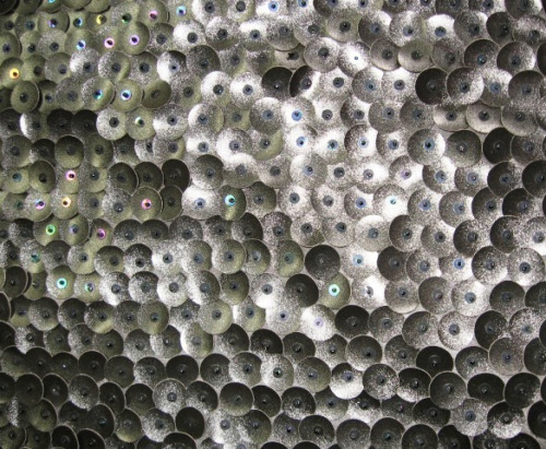 Delicate Rose Pattern on Silk Net