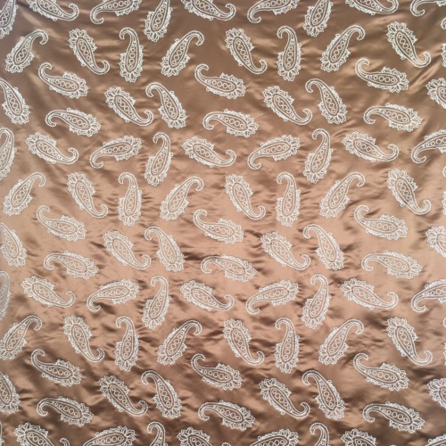 Poly Satin Whiteout Embroidered Fabric