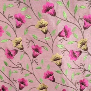 Poly Dupion Embroidered Fabric