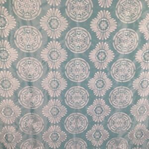 Turquoise Poly Tafeta Embroidery Fabric