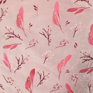 Pink floral fabric textile India