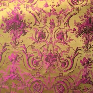 Gold pink brocade fabric India